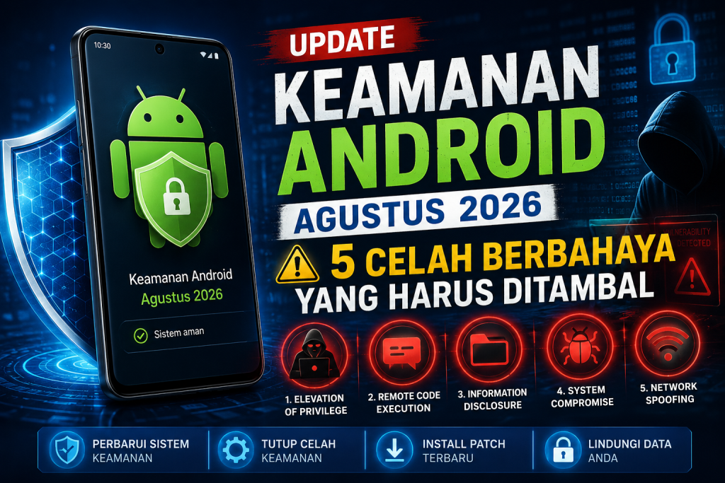 Update Keamanan Android Agustus 2026: 5 Celah Berbahaya yang Harus Ditambal Update keamanan Android bukan soal fitur baru. Ini soal menutup celah yang sudah diketahui publik—termasuk oleh pelaku kejahatan siber